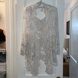 THE COOLEST Sheer Sequined & Beaded Jacket